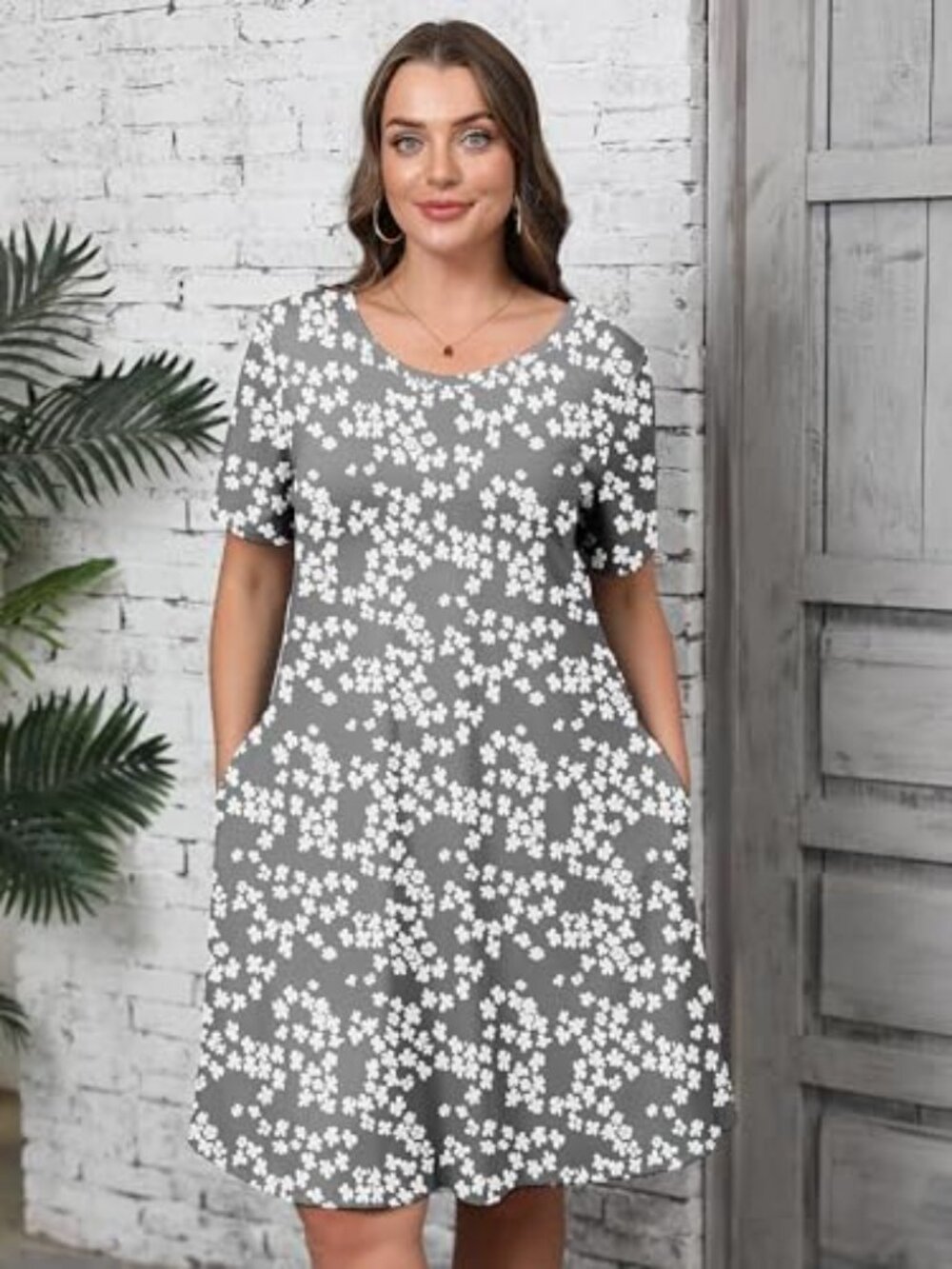 🆕 Plus Size Dress for Women Summer Casual T Shirt Beach Dresses Short Sleeve - Picture 2 of 4